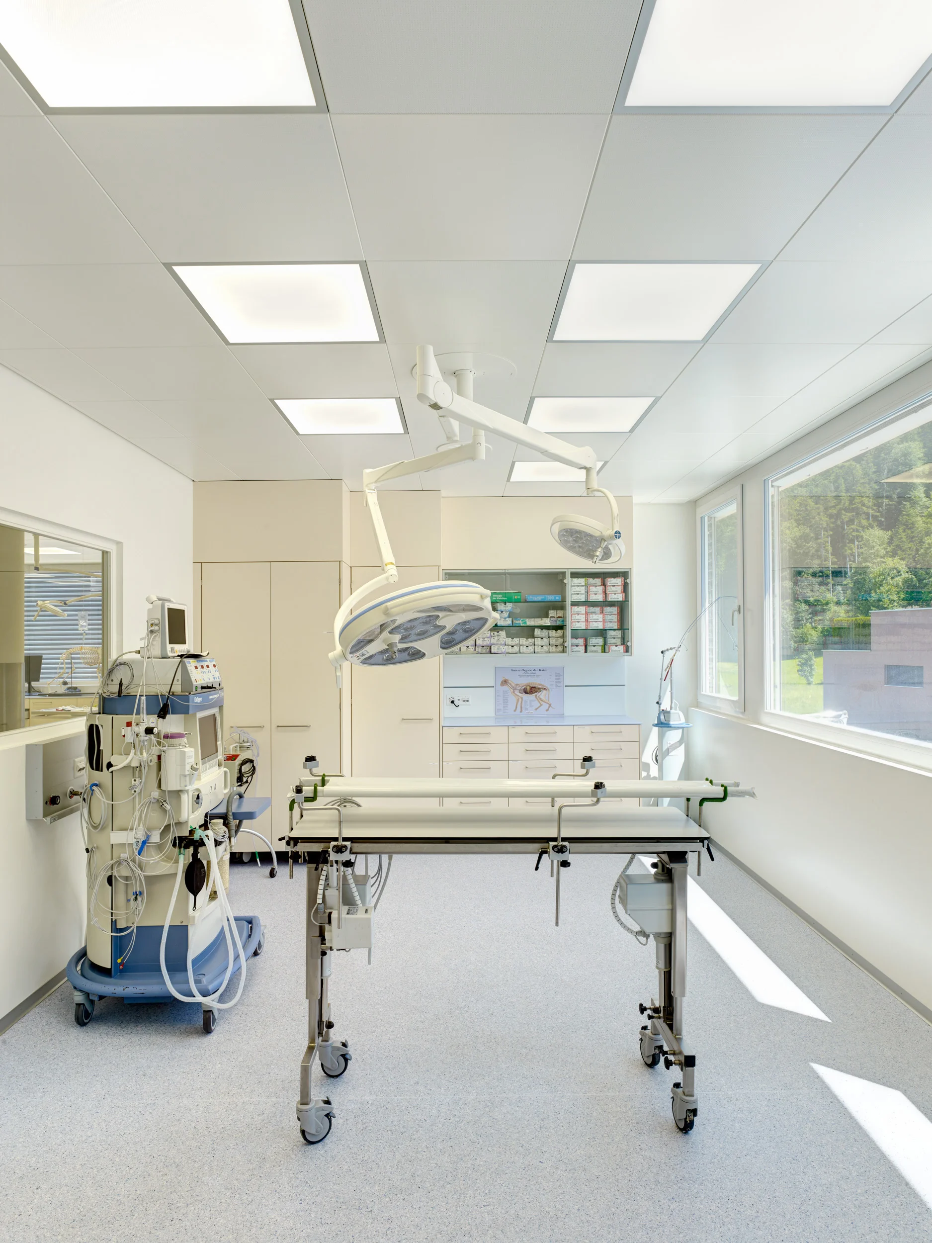 Behandlungsraum in einer medizinischen Einrichtung mit gleichmässiger Beleuchtung für optimale Arbeitsbedingungen und hohen Sehkomfort.