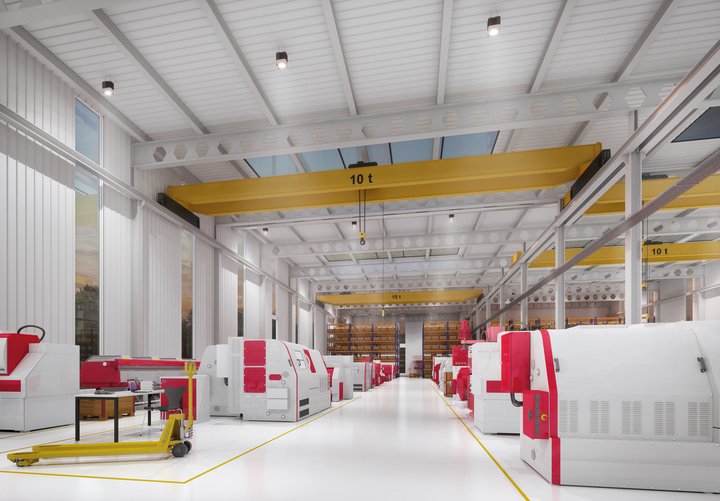 Industrie-Hallenstrahler BEAM - Anwendung in Industriehallen und Prodktionshallen Industrie-Hallenstrahler für Industriehallen und Prodktionshallen
